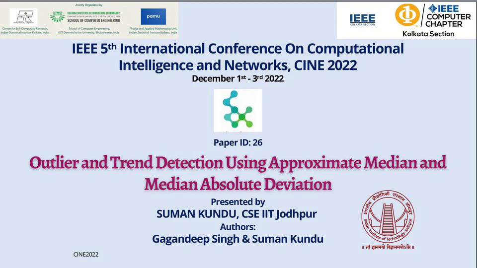 Research Presentation: Outlier and Trend Detection Using Approximate Median and Median Absolute Deviation