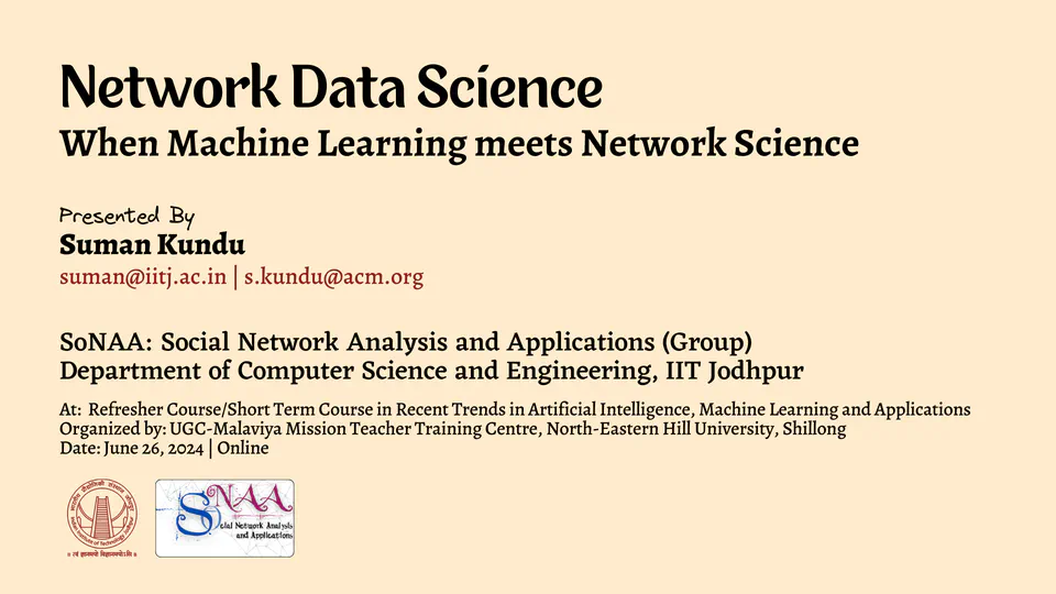 Network Data Science: When Machine Learning meets Network Science